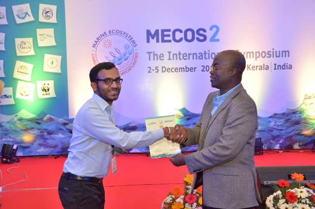 Dr.Prajithk K.K Received Young Marine Biologist Award